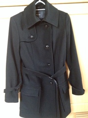 Ladies 'Mexx' black wool/cashmere 3/4 length coat size 12